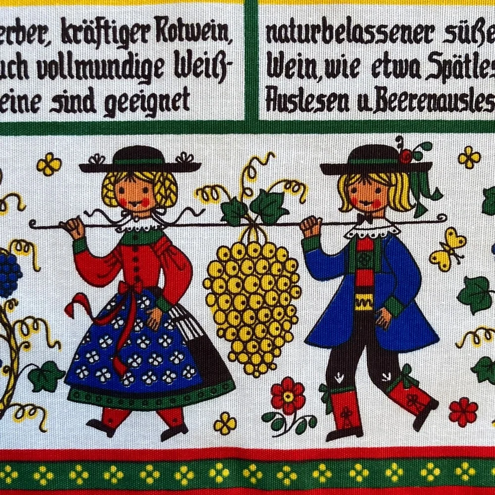 Colorful German wine Themed Tea Towel wall art - Picture 4 of 6